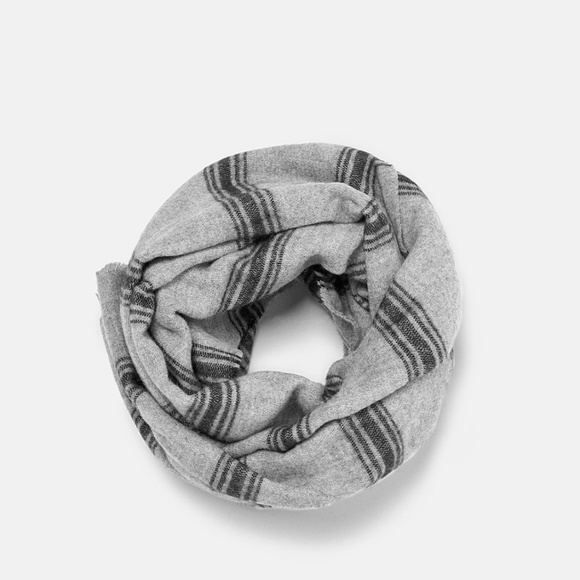 ZARA Women's Striped Scarves:Grey - Picture 2 of 6